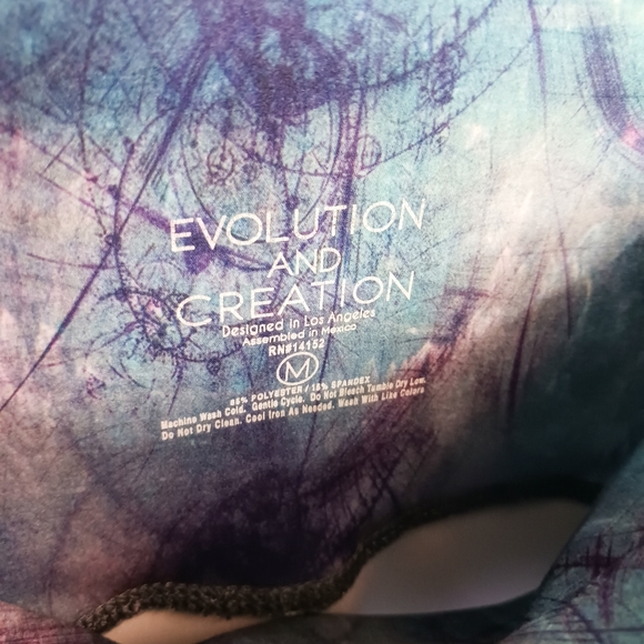 Evolution And Creation Leggings Women Size M Blue Stretch High Waist Activewear - Picture 6 of 6